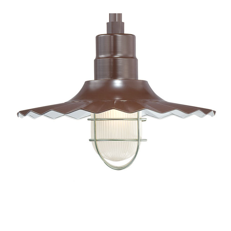 Luminaire suspendu conique à 1 lumière Fitzhugh, H 11,25 po x l 15 po, Bronze architectural