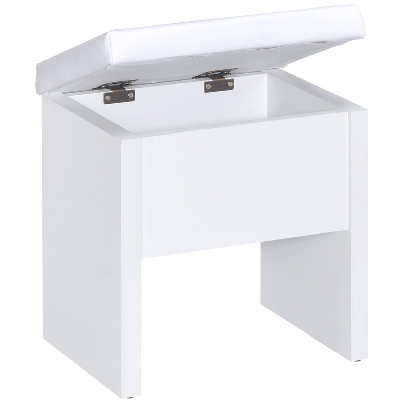 Walsh White Makeup Vanity Table with Mirror and Stool