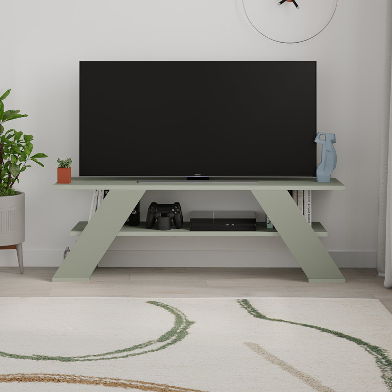 Enrico Modern TV Stand 50" TVs with Open Shelf, Grey