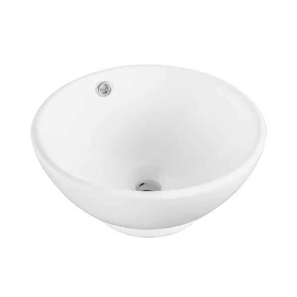 Winfield Products 16'' White Ceramic Circular Vessel Bathroom Sink with ...