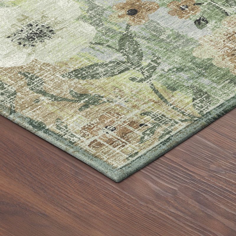Machine Washable Indoor/Outdoor Chantille ACN2403 Floral Rug, Rectangle 8' x 10'