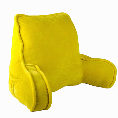 Ultimate DIY Bedrest Lounger Pillow Kit - Backrest Reading Cushion with Arm Pockets, Easy Assembly, Lemon Curry