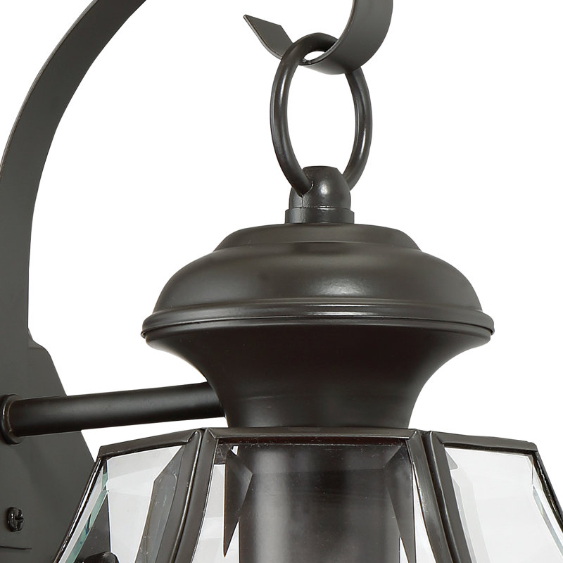 Newbury 1-Light Medici Bronze Outdoor Wall Lantern, Medici Bronze, 8" W x 14" H x 8" D