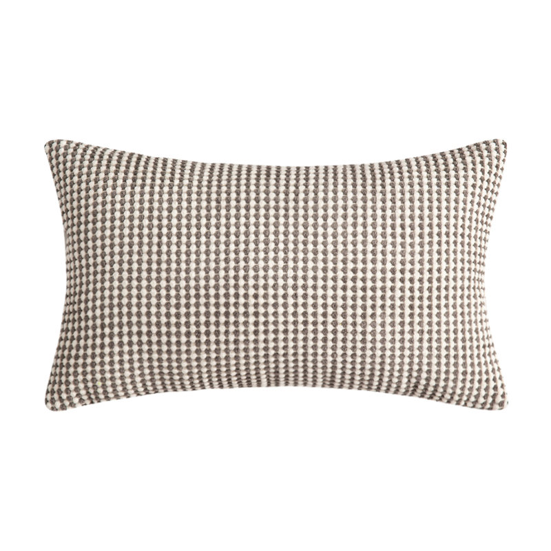 Coussin en velours côtelé deux tons, Gris, 18"H x 18"W, Polyester