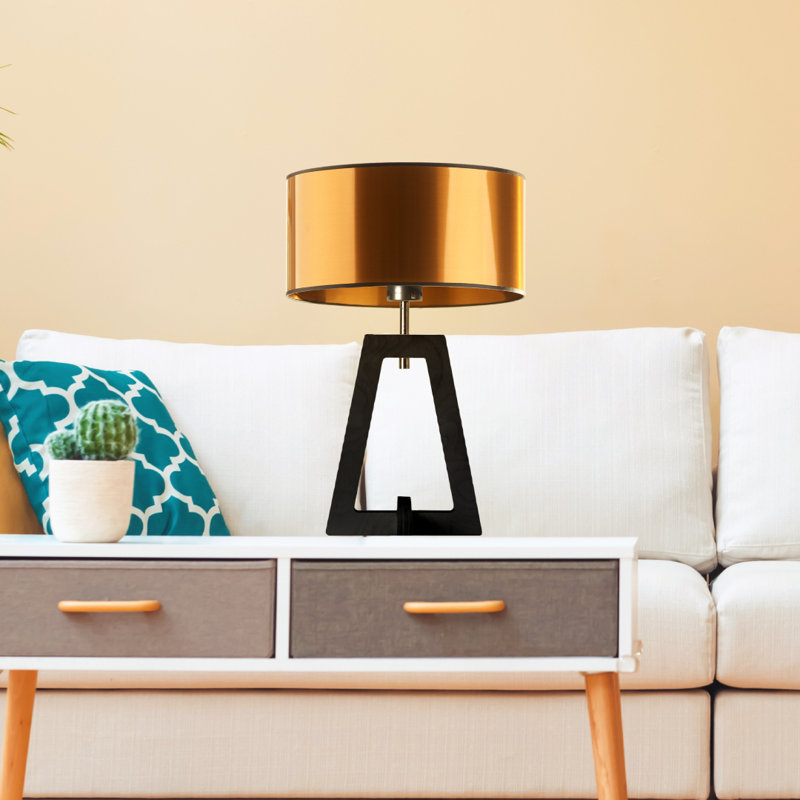 Clio Wood Table Lamp, Copper
