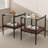 Set of 2 Rectangle End Table, Tempered Glass Tabletop with MDF layer, Glass-106645771-106645774