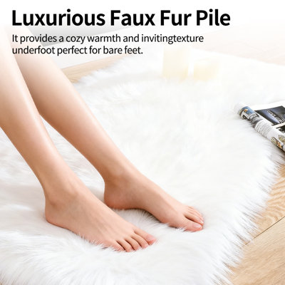 Plush Faux Sheepskin White Rug