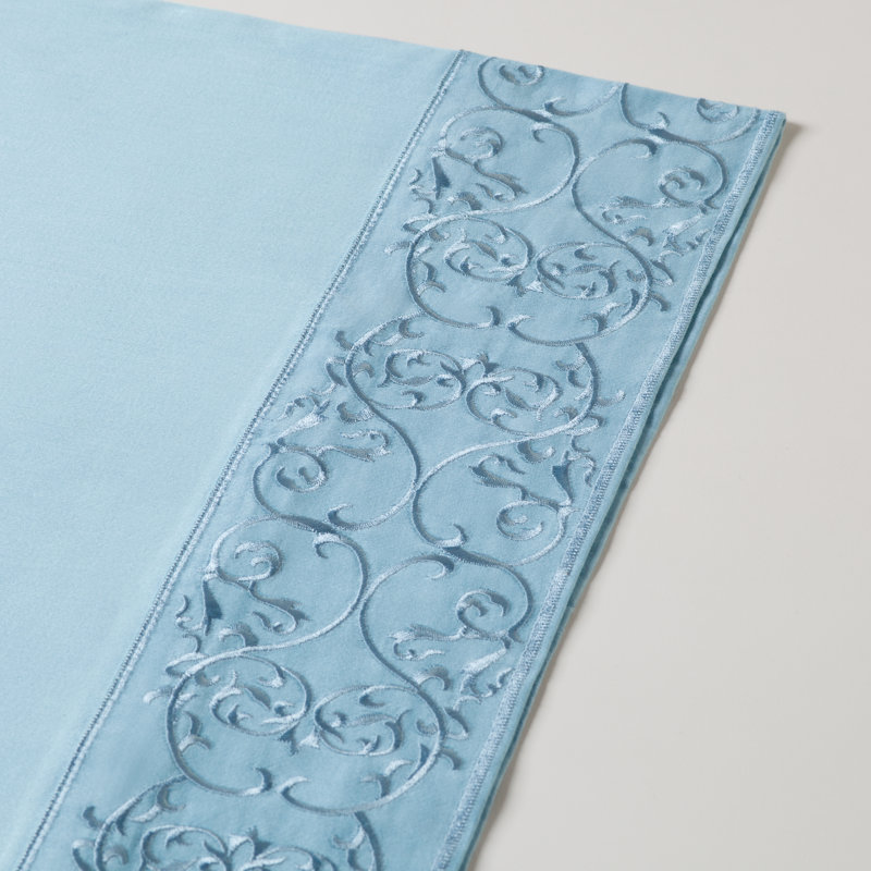 Light Grey Full Cotton Embroidered Damask Sheet Set