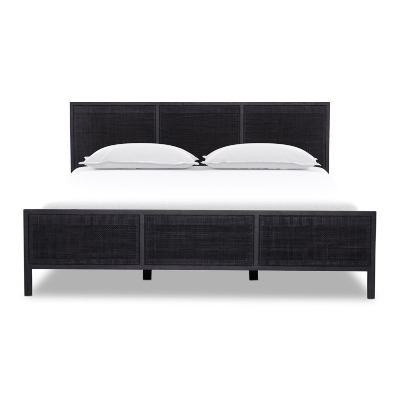 Sydney Bed, King, Black Wash W/ Black Cane