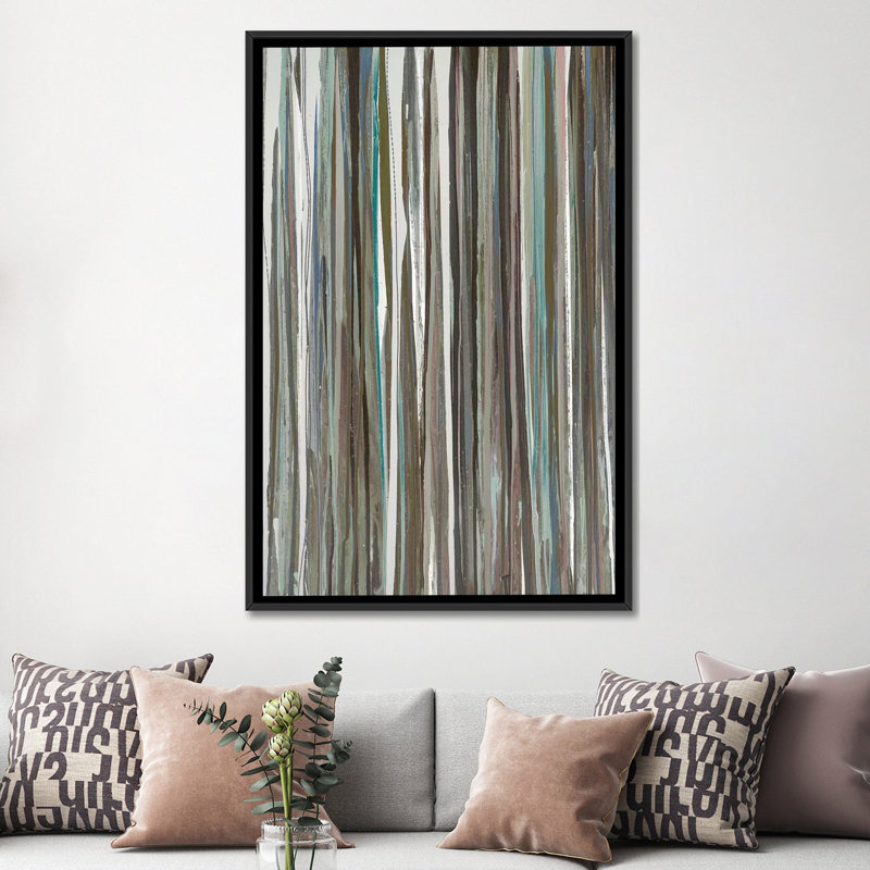 « cool rayures », reproduction sur toile, H 60 po x l 40po x P 1,5 po, Toile avec cadre noir