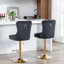 Tabourets de bar réglables en velours noir - Confortable pour la maison et la cuisine de 2 personnes avec siège-842726922-842726921