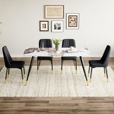 5 - Piece Marble Top Dining Set