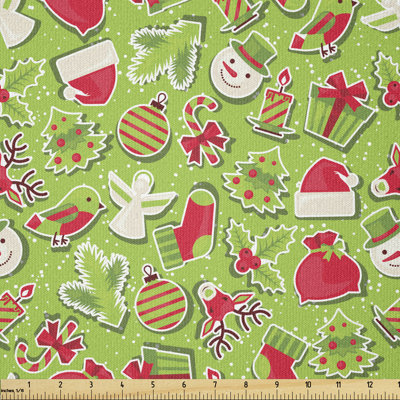 Kaidence Snowman Trees Birds Hat Multi-Purpose Fabric
