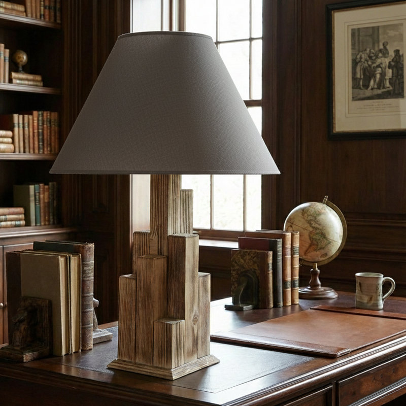 Lampe de table Skyline, Marron clair, Gris