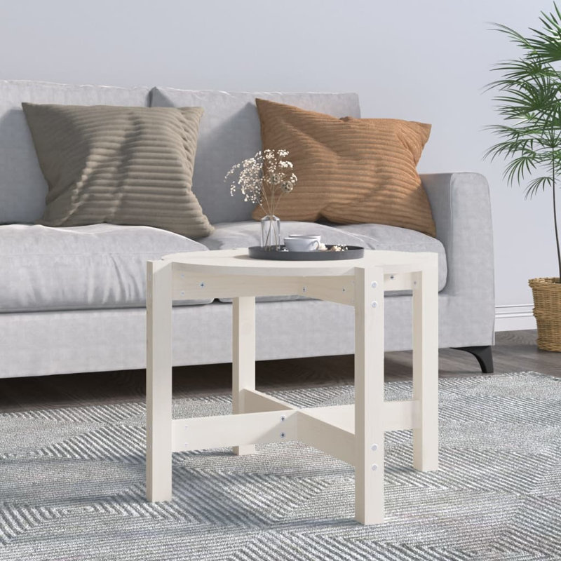 Wrigley Solid Wood Four Leg Coffee Table, 45cm H x 62.5cm W x 62.5cm D, White