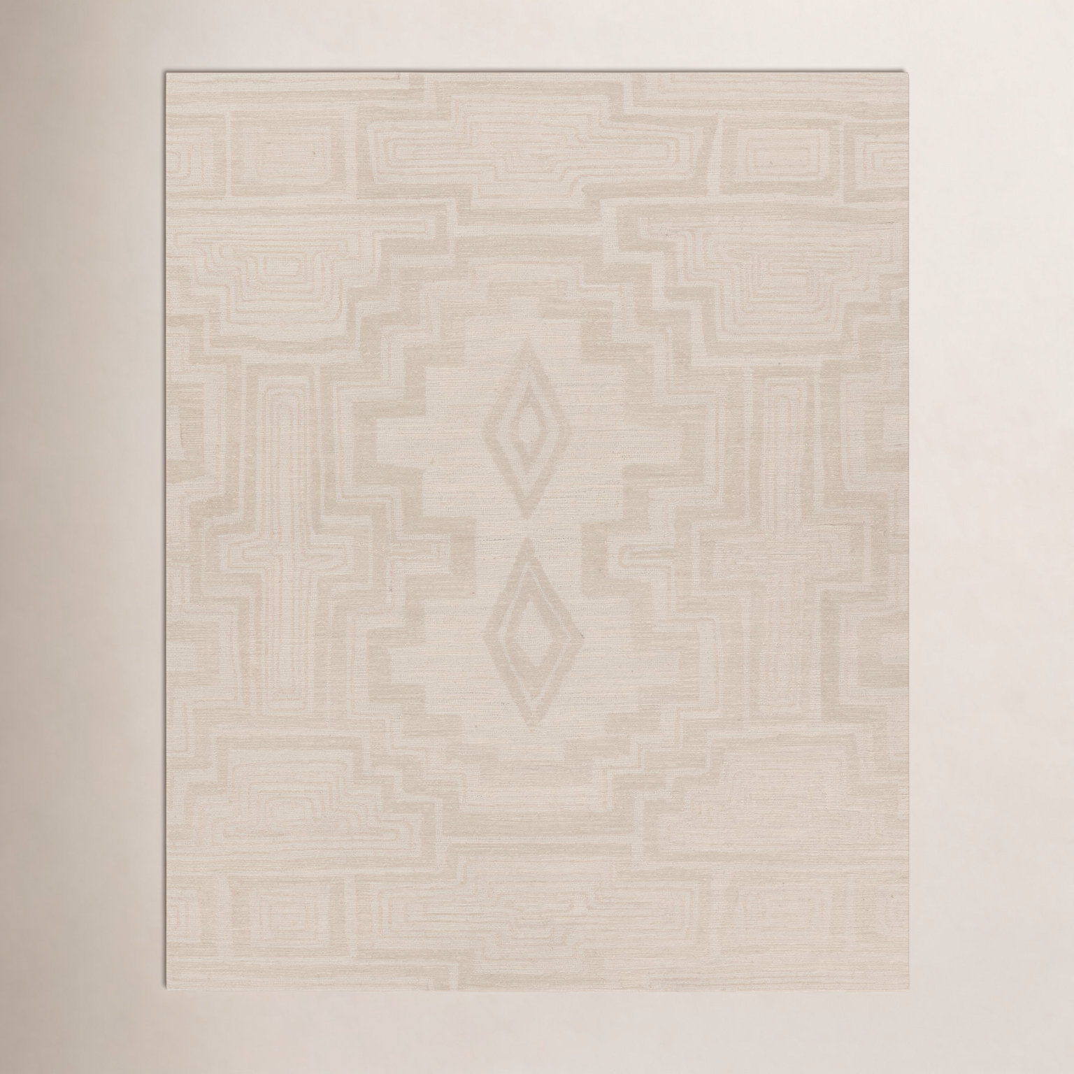 Murphie Light Gray Cream Hand-Woven Geometric Rug, Rectangle 5' x 8'