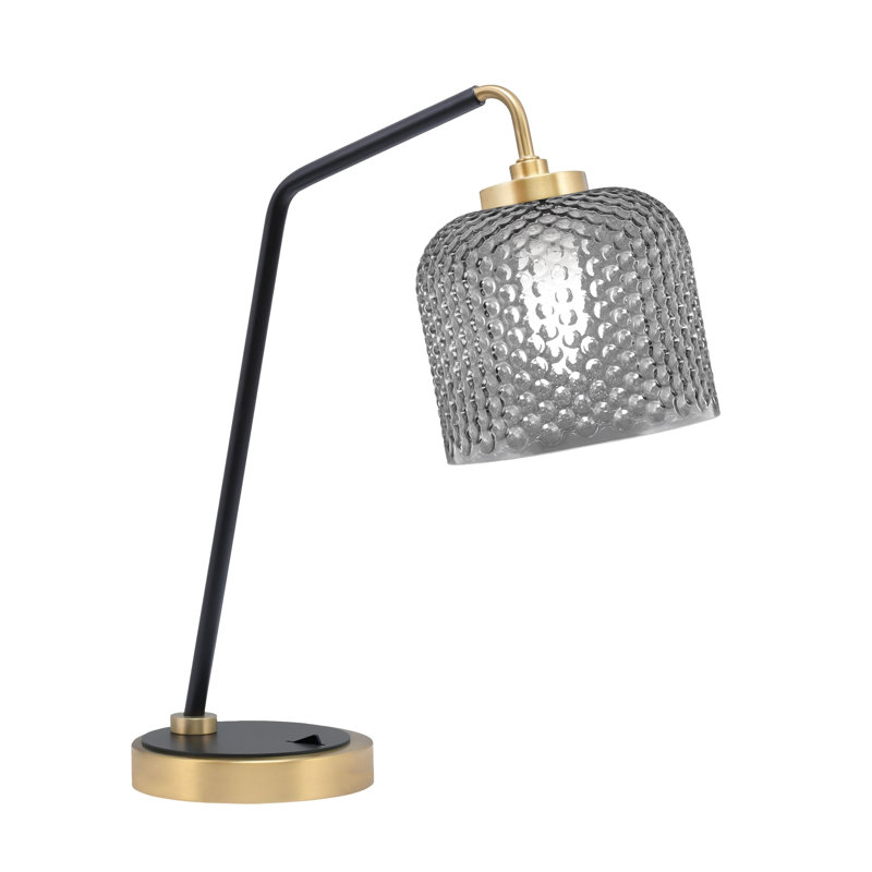Wafah Stainless Steel Desk Lamp, Matte Black/Brass
