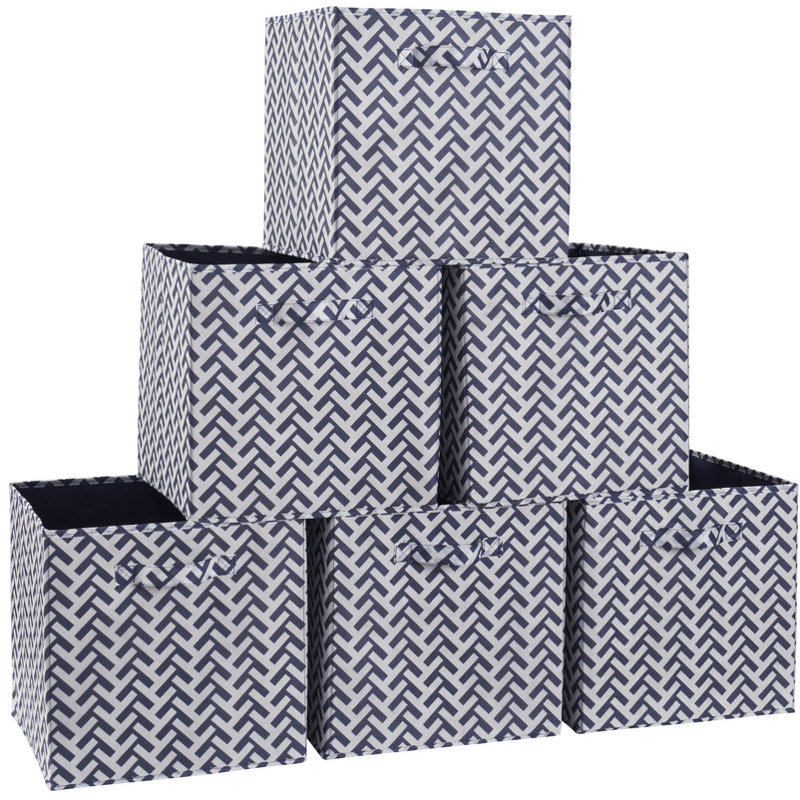 Ensemble de bacs en carton pliables en tissu