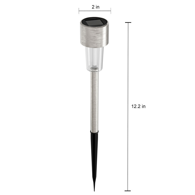 Silver Stainless Steel LED Pathway Light Set (12-Pack)