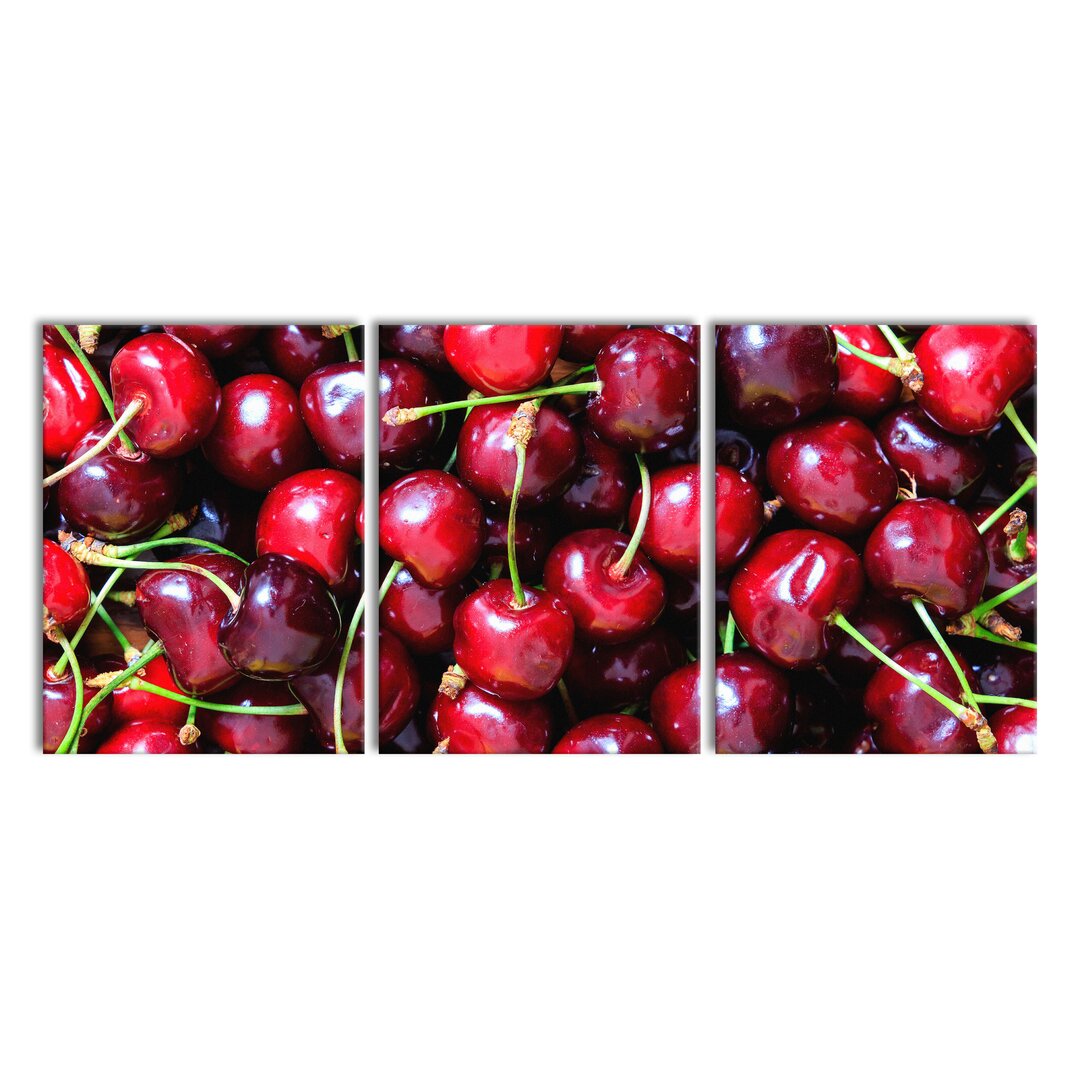 3-tlg. Leinwandbilder-Set Delicious Crisp Cherries