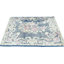 Tapis oriental antique délavé à motif floral bleu marine 1 pi 5 po x 2 pi 2 po