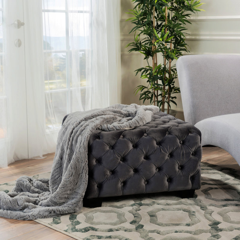 OTTOMAN, Velours gris
