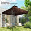 x 10 pi auvent de remplacement pour pavillon de jardin à deux niveaux, UPF30 +, café-122511826