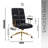 Textured Boucle Fabric Black And Gold Office Chair, Modern Height Adjustable Desk Chair With Padded Arms-124875982