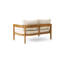 Canapé 2 places droit Brooklyn avec structure en bois d'acacia beige
