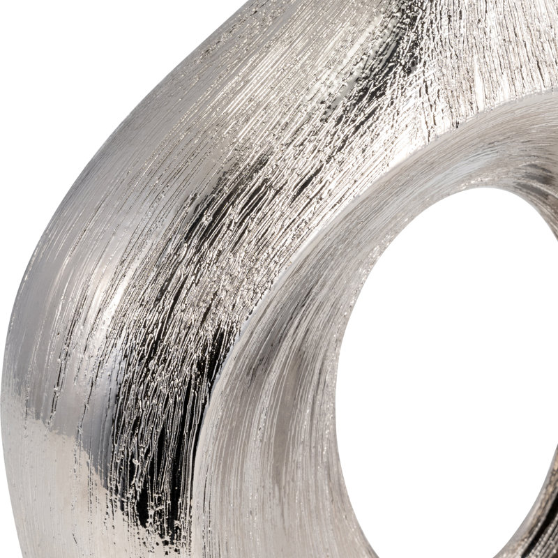 Vase de table en céramique Vannorman , Argent gratté, H 13 po x l 9 po x P 3 po