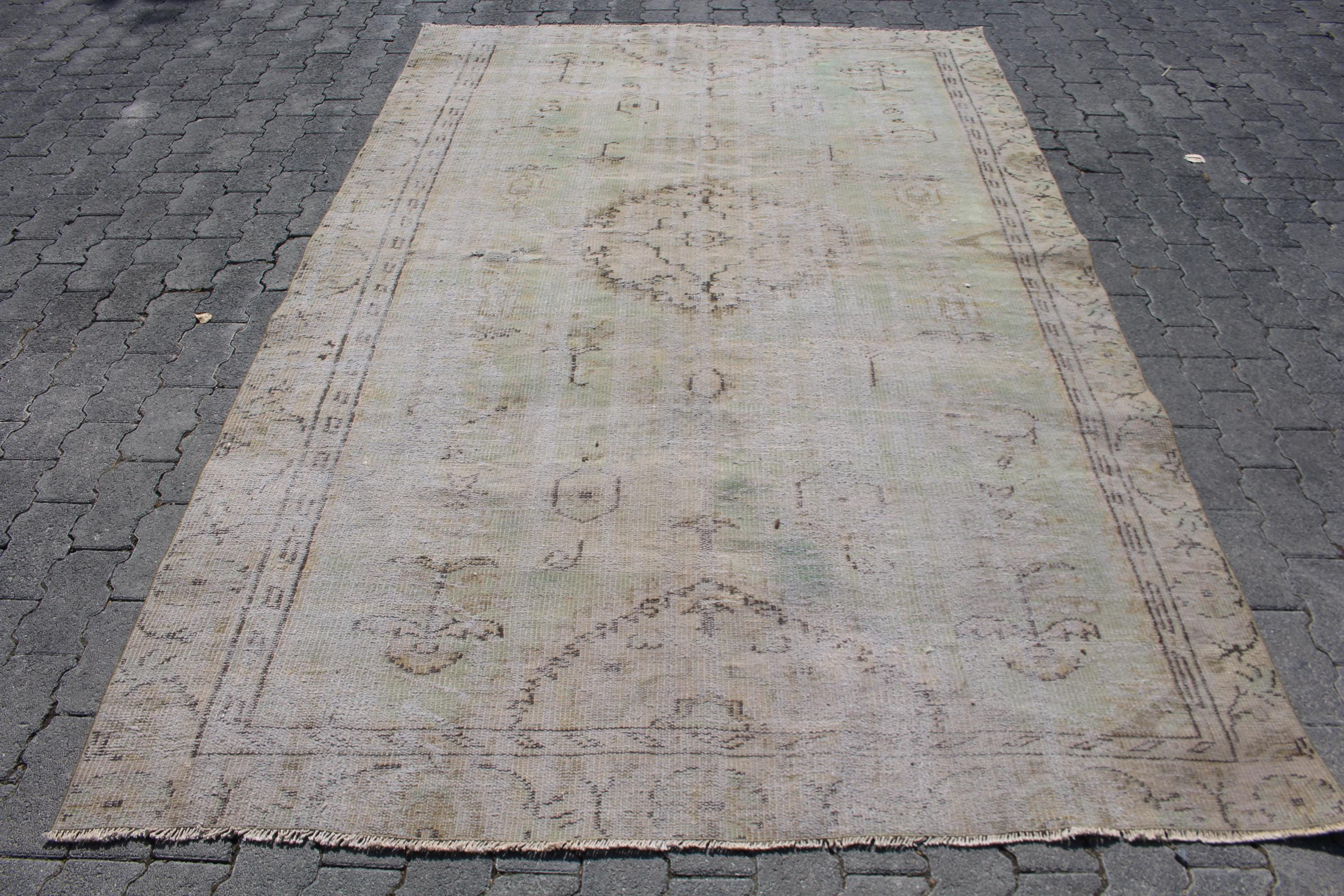 Bungalow Rose Vintage Hand-Knotted Wool Turkish Rug - Distressed Green ...