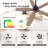 54 In 5 Solid Wood Blades Indoor Ceiling Fan With Integrated Led And Remote DC Motor, Black and Walnut-376093751-398105900