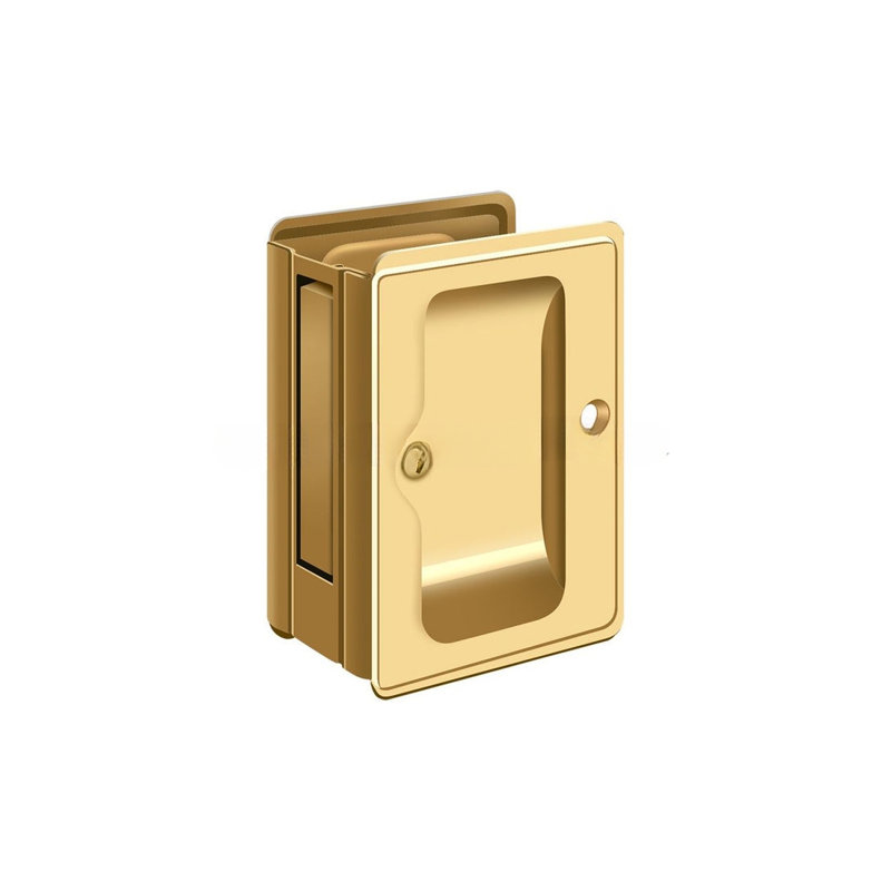 Brass Pocket Door Hardware, PVD Polished Brass