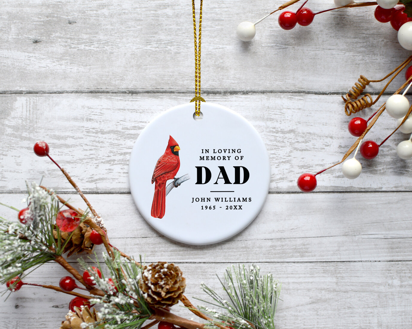 in Loving Memory of Dad Holiday Shaped Ornament The Holiday Aisle