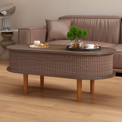 Table basse avec compartiment caché, table centrale en bois pour le bureau du salon à la maison