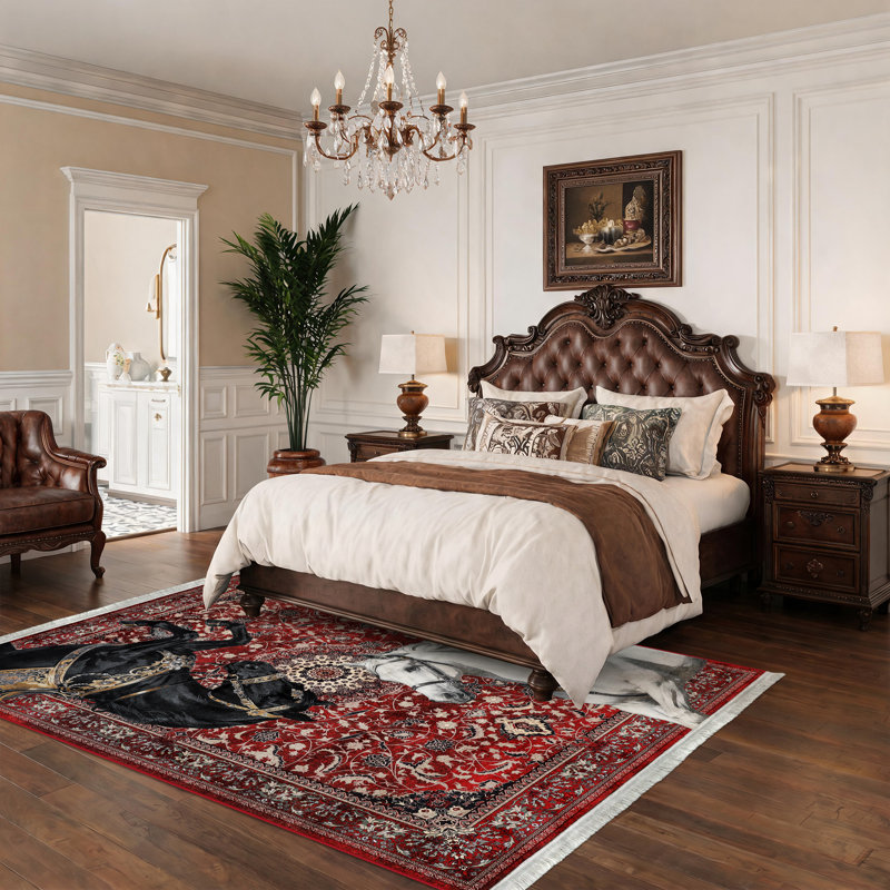 Tapis de chambre à coucher Boho, Red