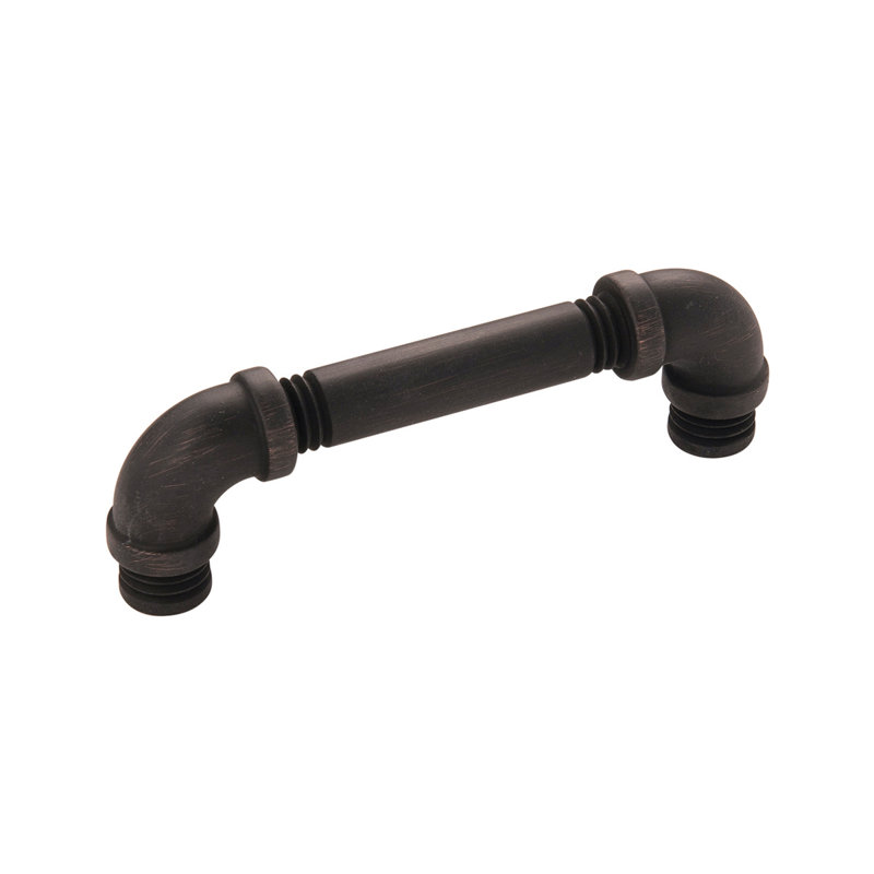 Poignées d'armoire de cuisine Pipeline, poignées de tiroir à noyau solide pour portes d'armoire, 3-3 / 4 po (96 mm)