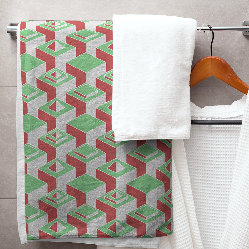Jordao Bath Towel, Dark Green/Sea Green