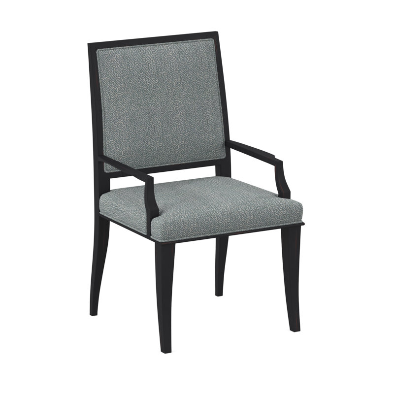 Chaise avec accoudoirs Princeton, Ébène rétro, Maya cyan