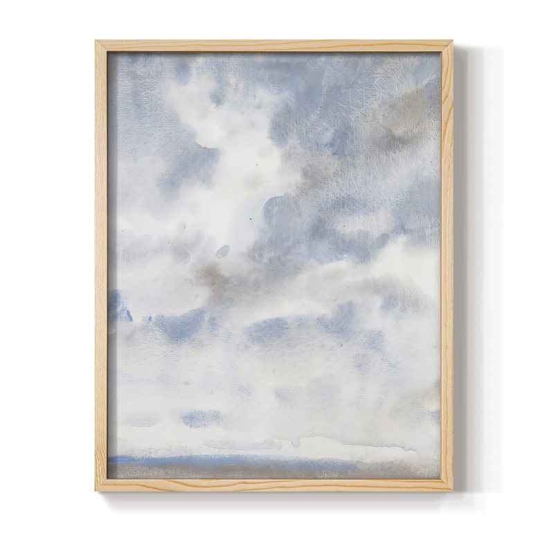 Impression encadrée bleu ciel III - bois massif, H 11 po x l 9 po