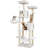 Cat Tree, 71.7-Inch Cat Tower For Indoor Cats, Plush Multi-Level Cat Condo With 13 Scratching Posts, 2 Perches, 2 Caves, Hammock, 2 Pompoms, Cream White MS013LC