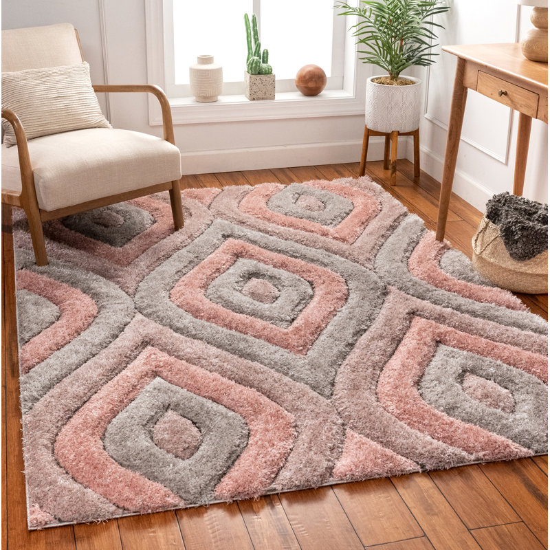 Geometric Shag Area Rug, Rectangle 240 x 300cm