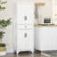 Armoire de cuisine autoportante de 67 po de hauteur, armoire de rangement à 4 portes avec tiroir et tablettes réglables pour la salle à manger HOMcom, blanc