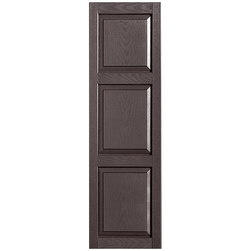 Paire de volets sur mesure en vinyle sur mesure, 15", Chocolat, 81 po