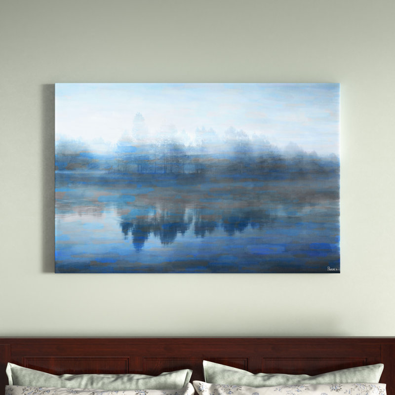 «Monagan Galaviz Lake Marmont» par Parvez Taj, reproduction sur toile, H 12 po x l 18 po, Cadre flottant