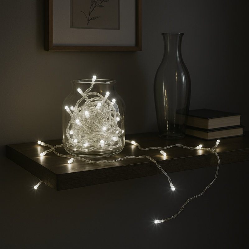 Ensemble de 2 ampoules à DEL 100 lumières avec connecteur - 32 pi blanc chaud