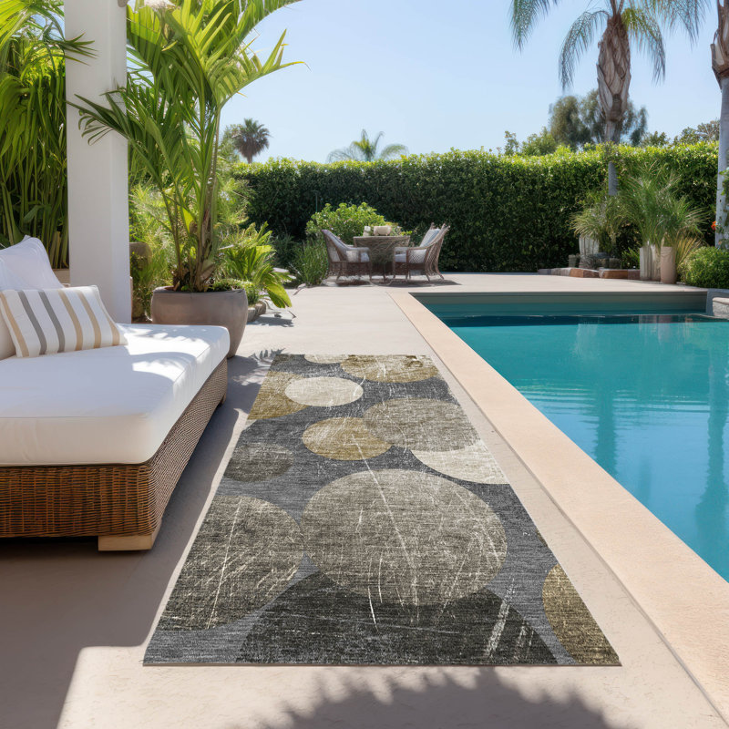 Lovettsville Washable Abstract Indoor / Outdoor Rug, Runner 2'3" x 7'6"