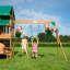 Backyard Discovery Belmont Cedar Wooden Swing Set with 3 Swings and 1 Slide
