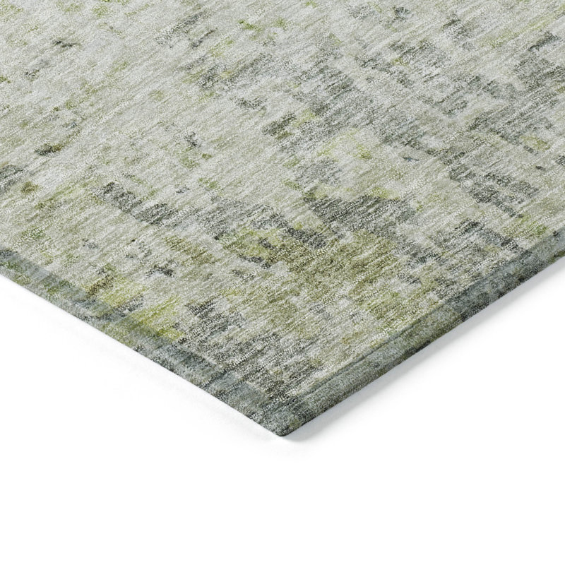 Red Rectangular 10' x 14' Washable Synthetic Area Rug