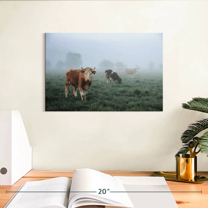 Foggy Cows, 8" H x 12" W